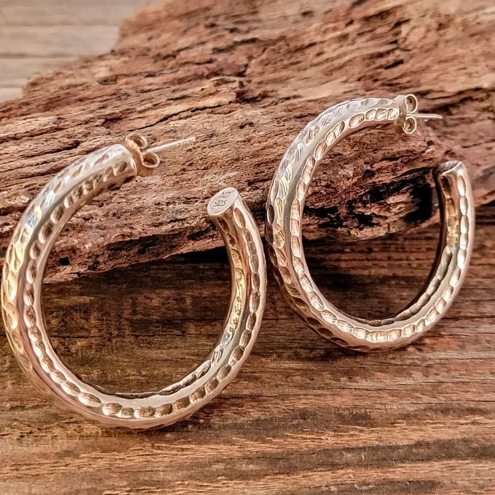 Sterling Handcrafted Hammered 1 5/8